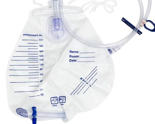 kupować Sterylny worek do drenażu moczu z PVC medycznego typu o pojemności 2000 ml i dolnym zawór T do łatwego drenażu produkcja internetowa