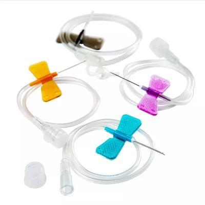 Dobra cena 18-27G EO Sterylna wielobarwna kodowa igła motyla Jednorazowa Medical Scalp Vein Set do infuzji i pobierania krwi w Internecie