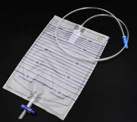 Dobra cena Cena fabryczna 2000ml PVC Medical Urine Drainage Bag Z T-Type Valve Anti-Reflux Valve Graduations w Internecie