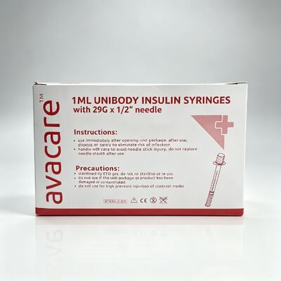 Dobra cena AVACARE Strzykawka insulinowa 0,5cc 1cc Stara ściana z pomarańczową czapką Strzykawki insulinowe jednorazowe W Internecie